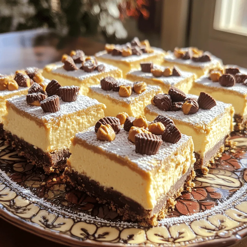 Peanut Butter Cup Cheesecake Bars Delightful Treat