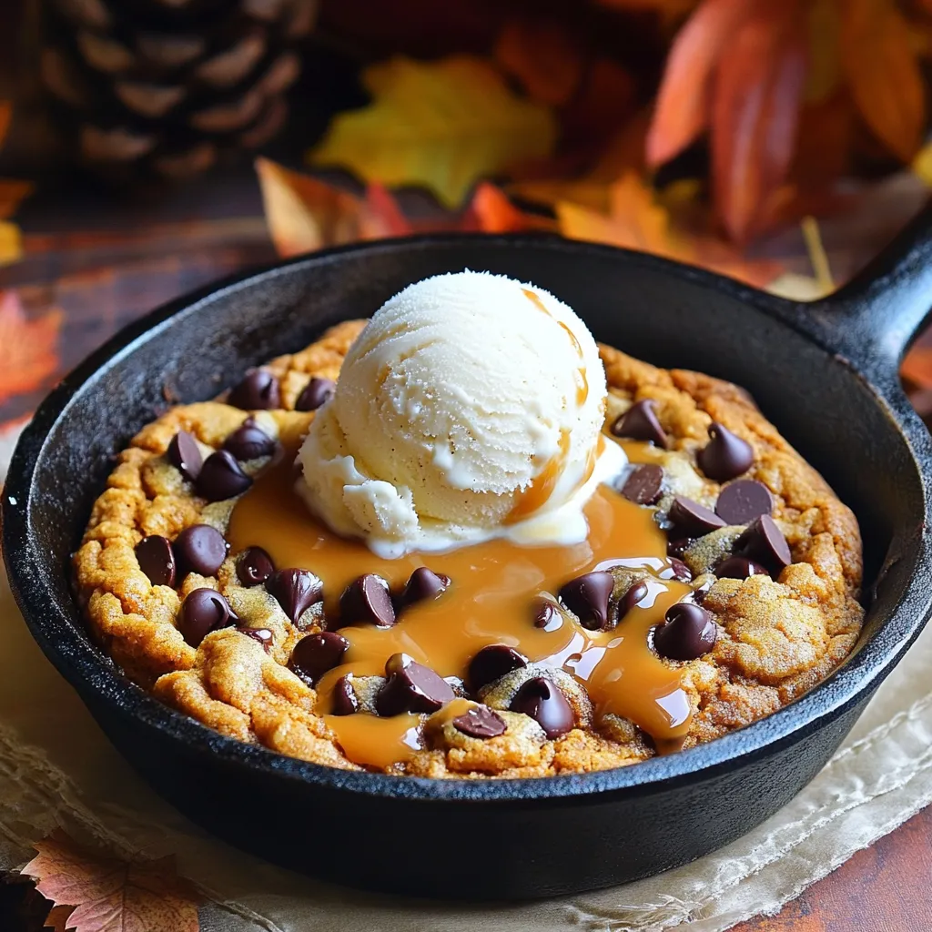 Pumpkin Chocolate Chip Skillet Cookie Delightful Treat