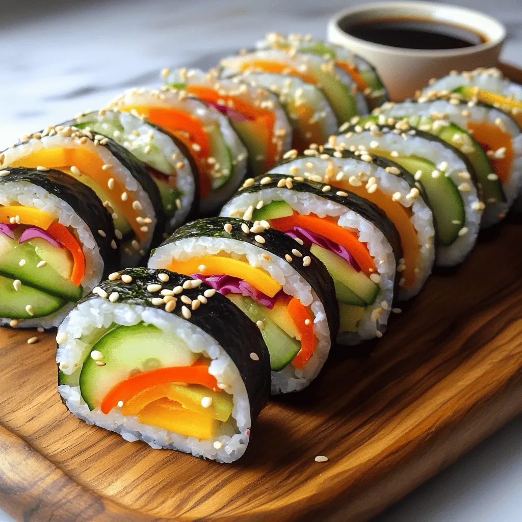 Rainbow Veggie Sushi Rolls Tasty and Colorful Snack