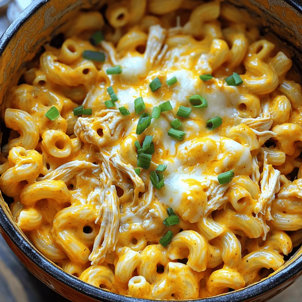 One Pot Buffalo Chicken Mac and Cheese Delight
