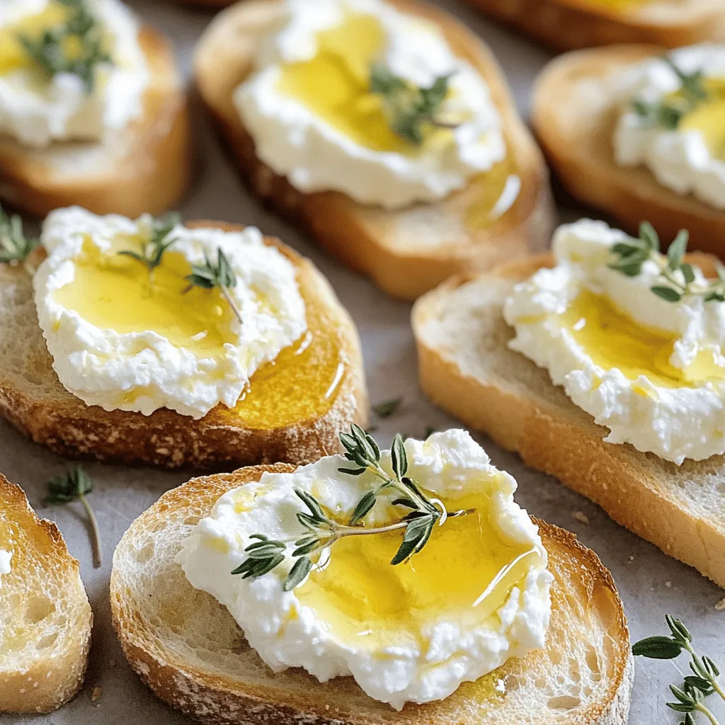 Whipped Feta Crostini with Hot Honey Delightful Snack