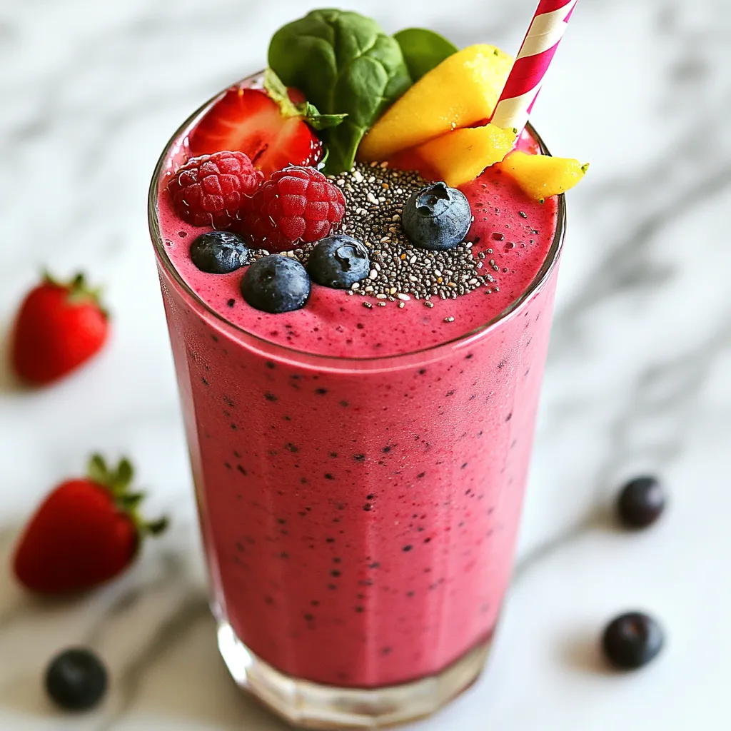 Berry Spinach Power Smoothie Energizing and Delicious
