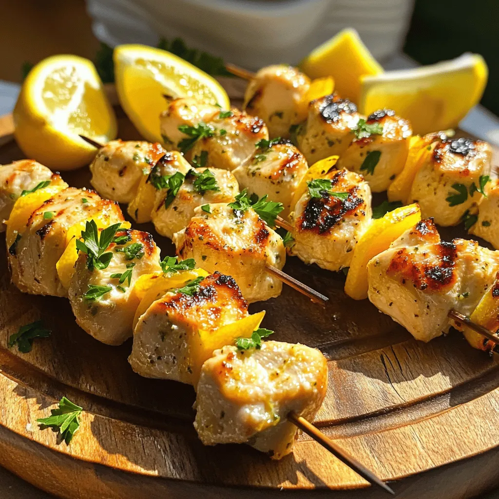 Lemon Garlic Chicken Skewers Savory Grilled Delight