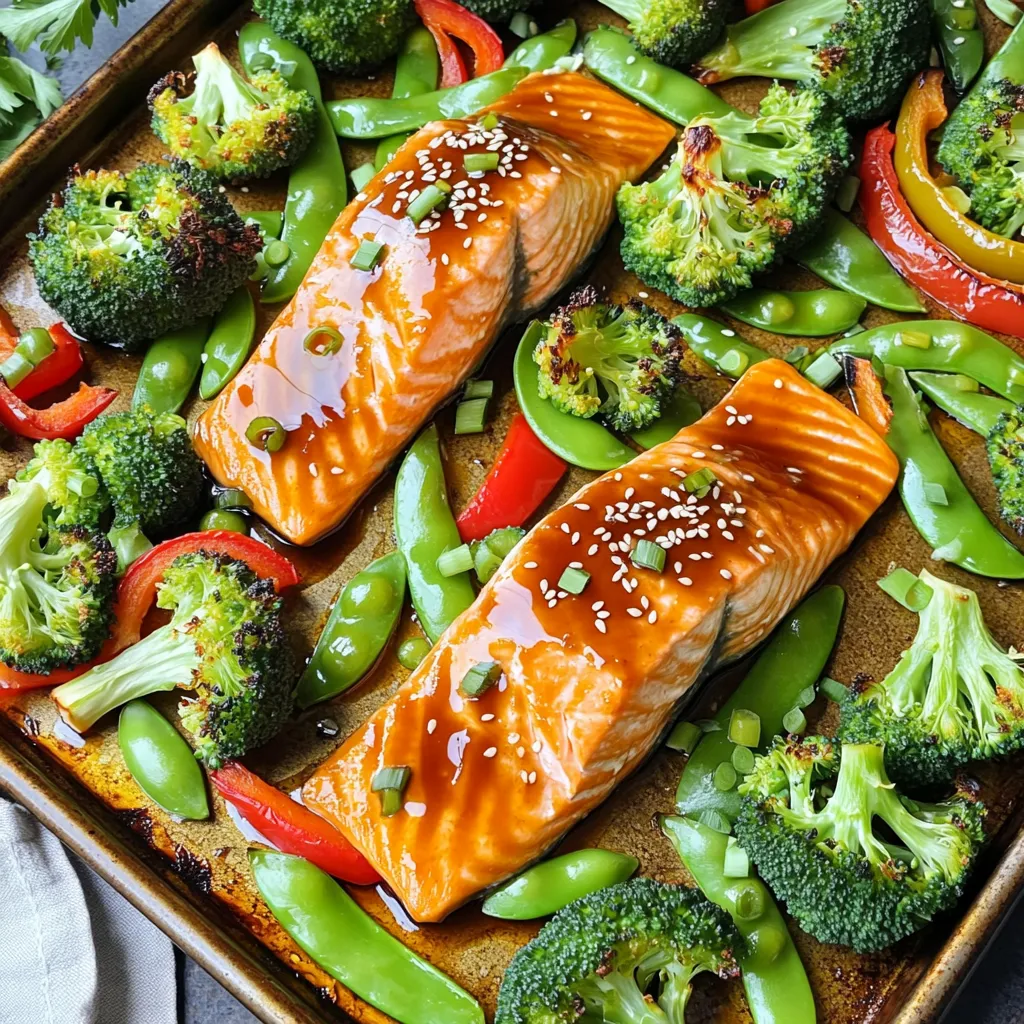 Savory Sheet Pan Teriyaki Salmon &#038; Veggies Recipe