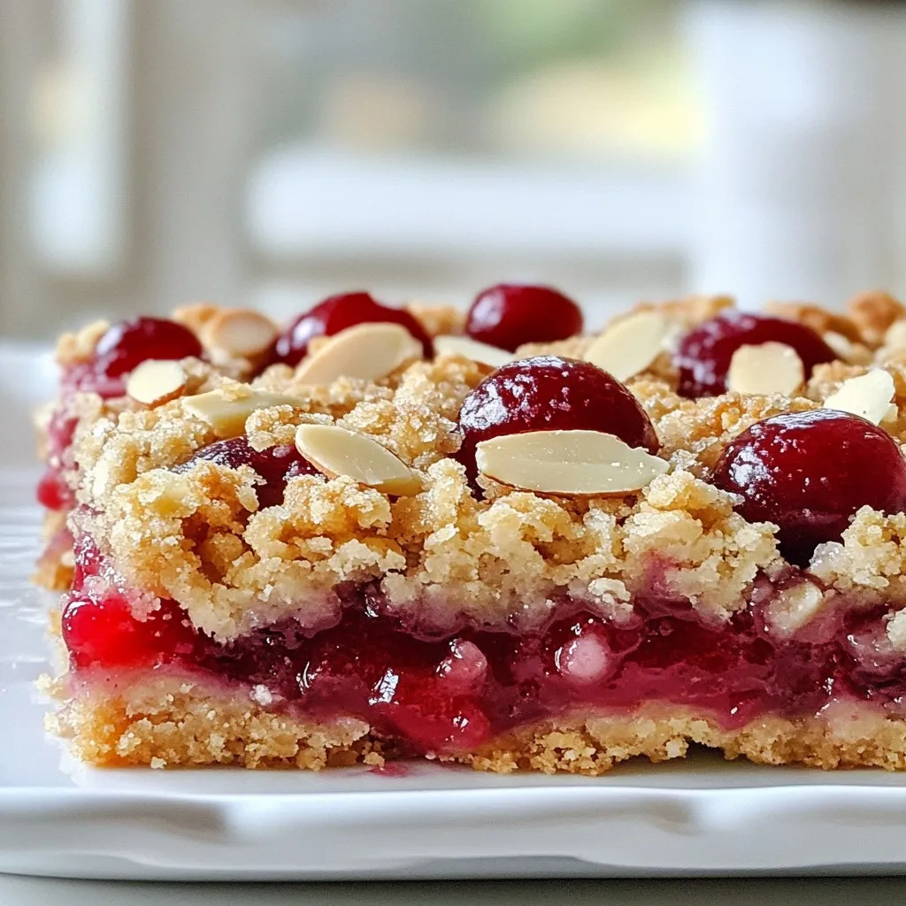 Cherry Almond Crumble Bars Simple and Tasty Treat