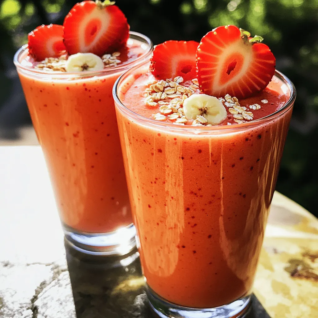 Strawberry Banana Oat Smoothie Healthy and Simple Recipe