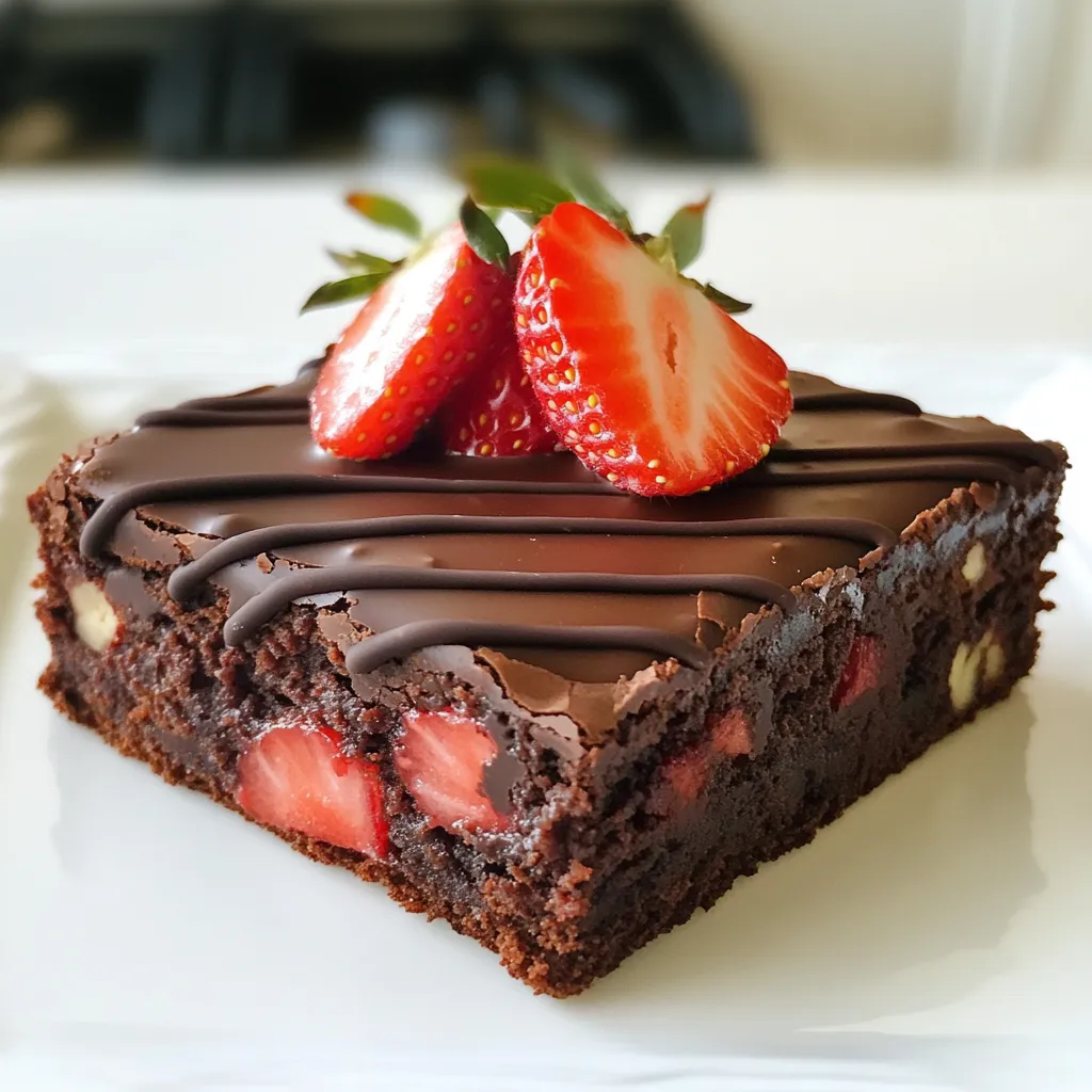 Chocolate Covered Strawberry Brownies Delightful Treat