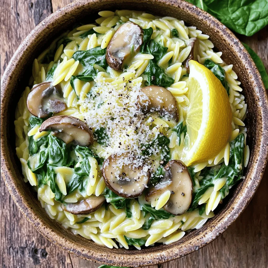 Creamy Spinach Mushroom Orzo Tasty Comfort Meal