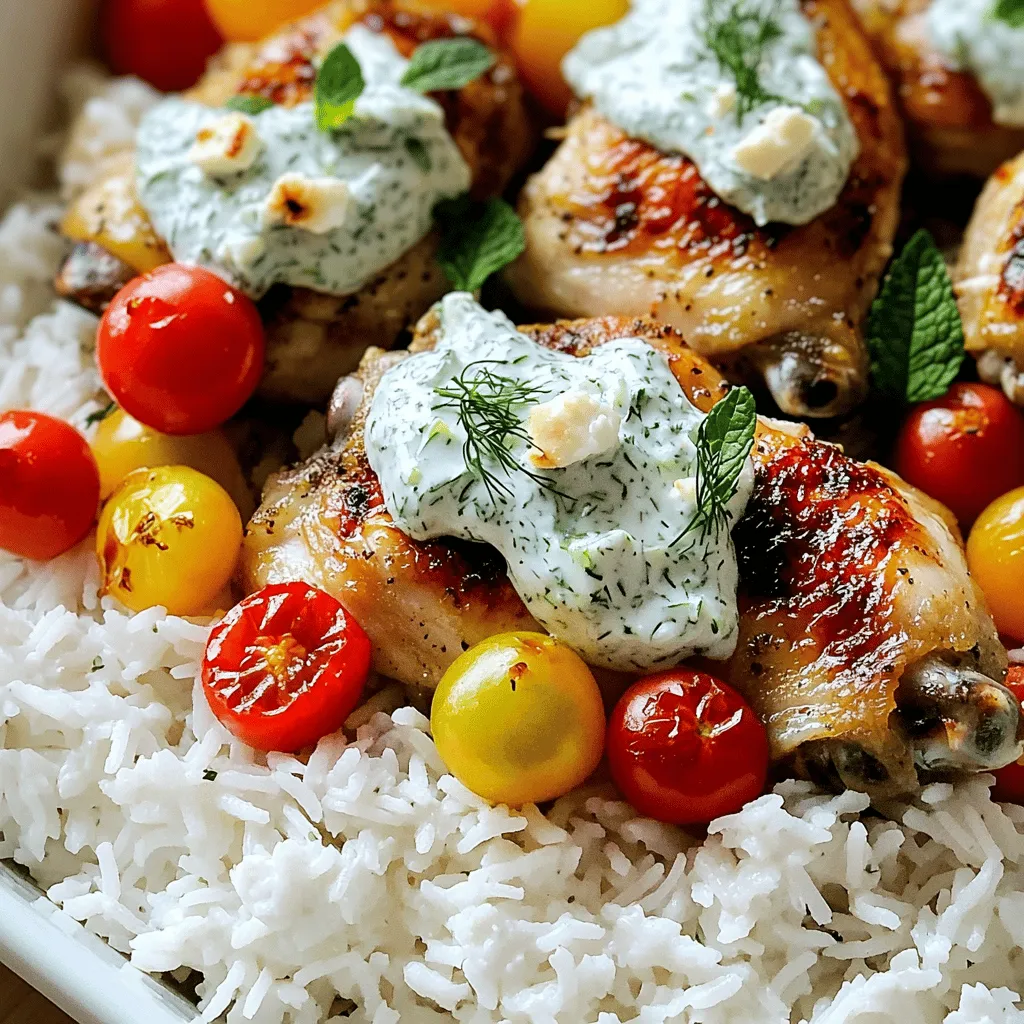 Dump-and-Bake Chicken Tzatziki with Rice Delight