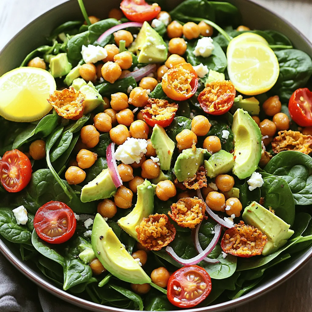 Crispy Chickpeas and Spinach Salad Fresh Flavor Boost