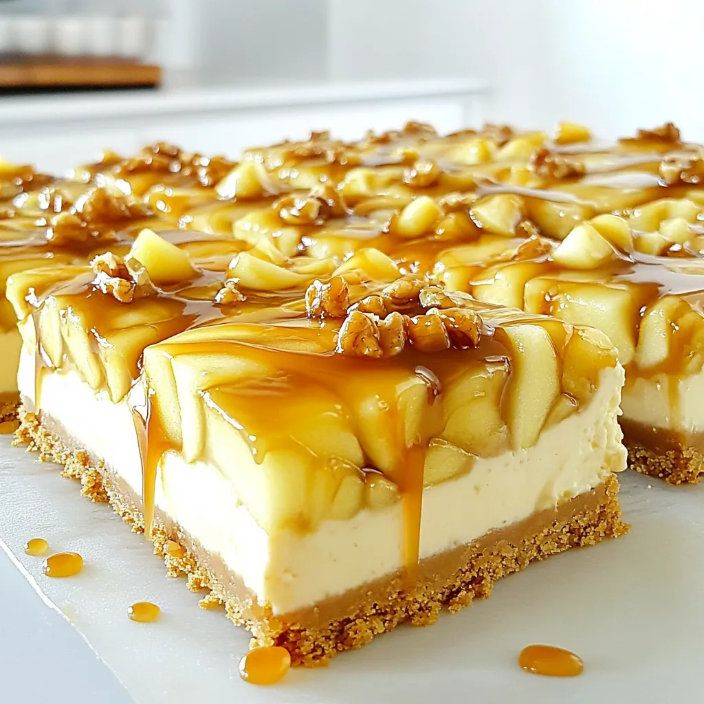 Caramel Apple Cheesecake Bars Delicious Fall Treat