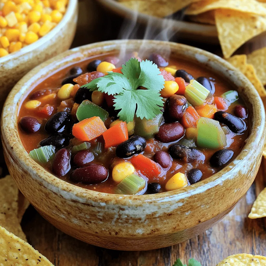 Vegetarian Three Bean Chili Flavorful and Hearty Dish