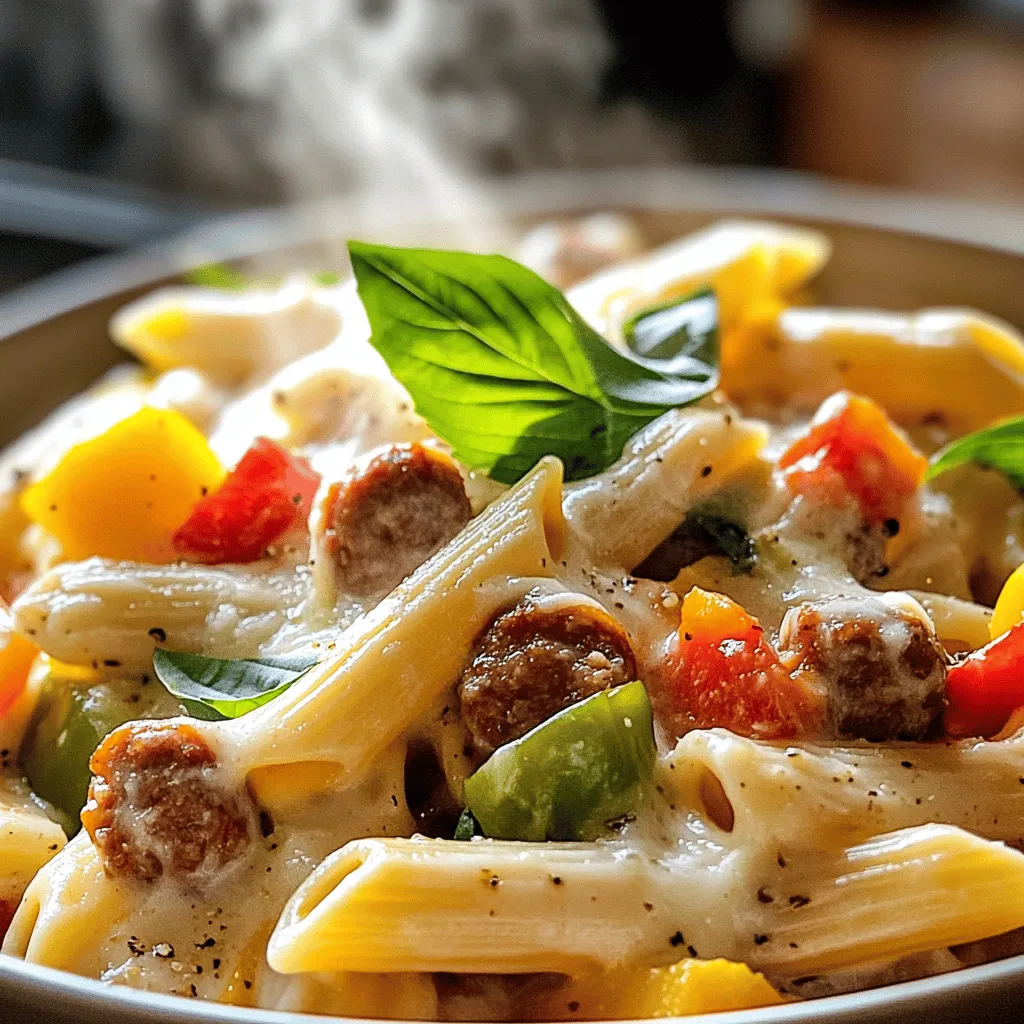 Cheesy Sausage Pepper Pasta One Pot Dish Delight