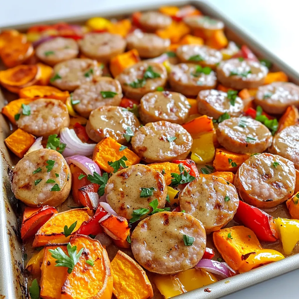 Sheet-Pan Maple Dijon Chicken Sausage Bake Delight