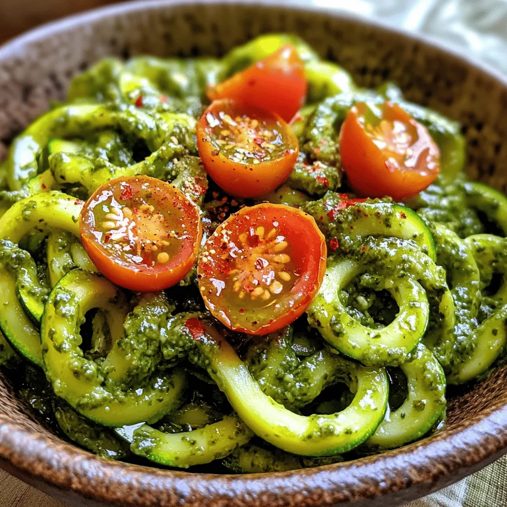 Zucchini Noodles with Pesto Easy and Flavorful Dish