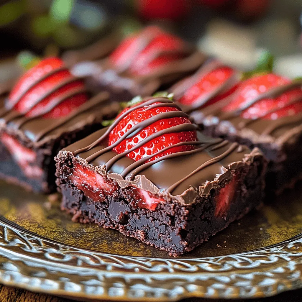 Chocolate Covered Strawberry Brownies Decadent Treat