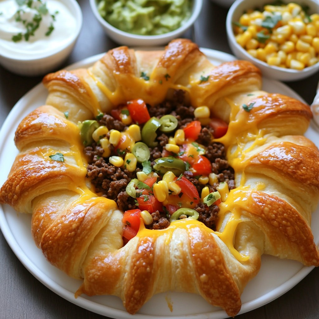Cheesy Taco Crescent Ring Delicious and Easy Recipe