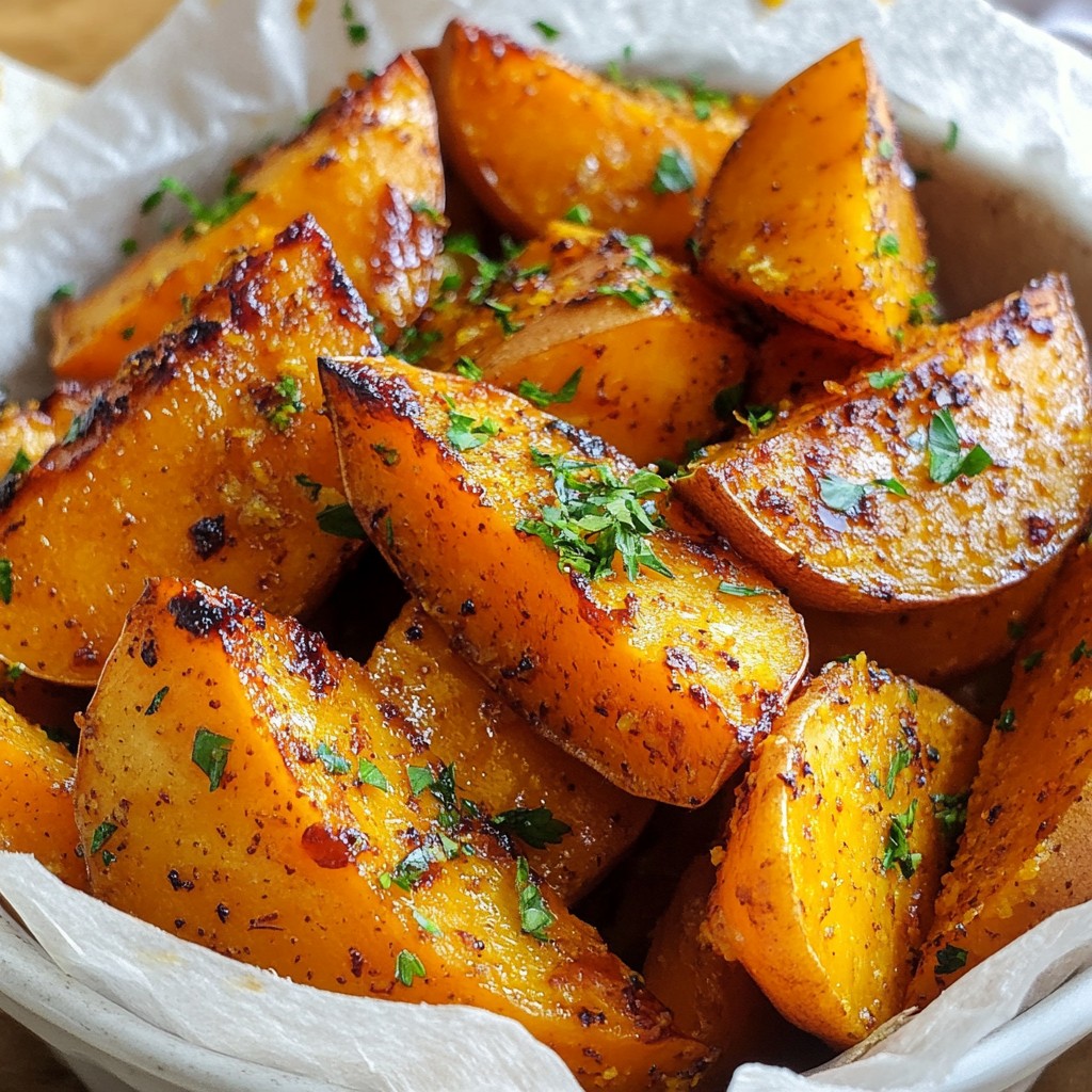 Smoky Thanksgiving Roasted Sweet Potato Wedges Delight