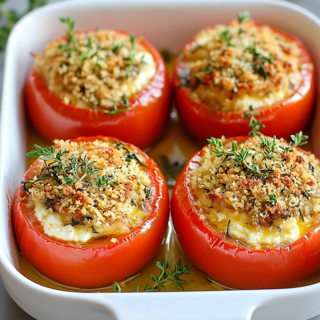 Savory Thanksgiving Herb and Cheese Stuffed Tomatoes