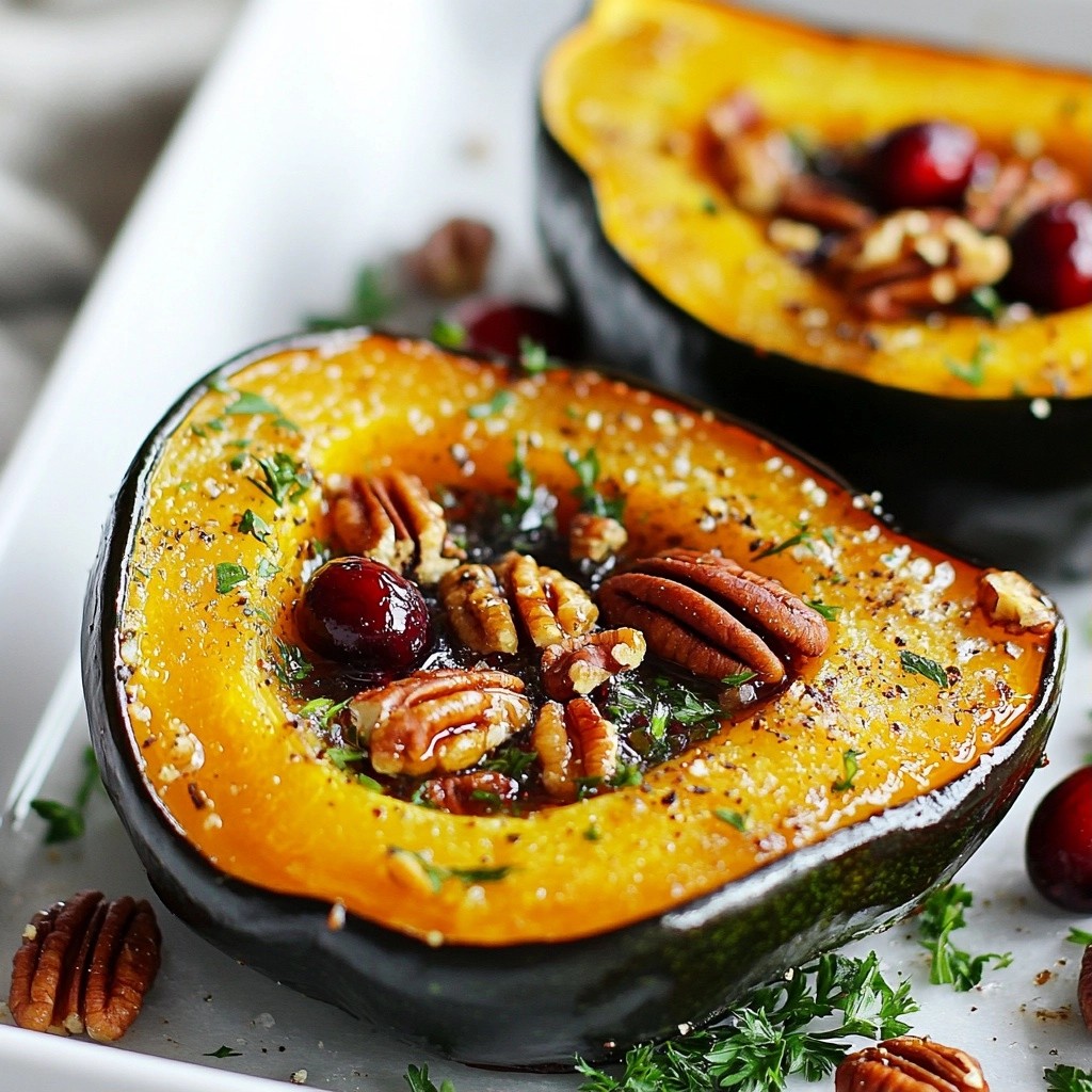 Golden Thanksgiving Herb Roasted Acorn Squash Delight
