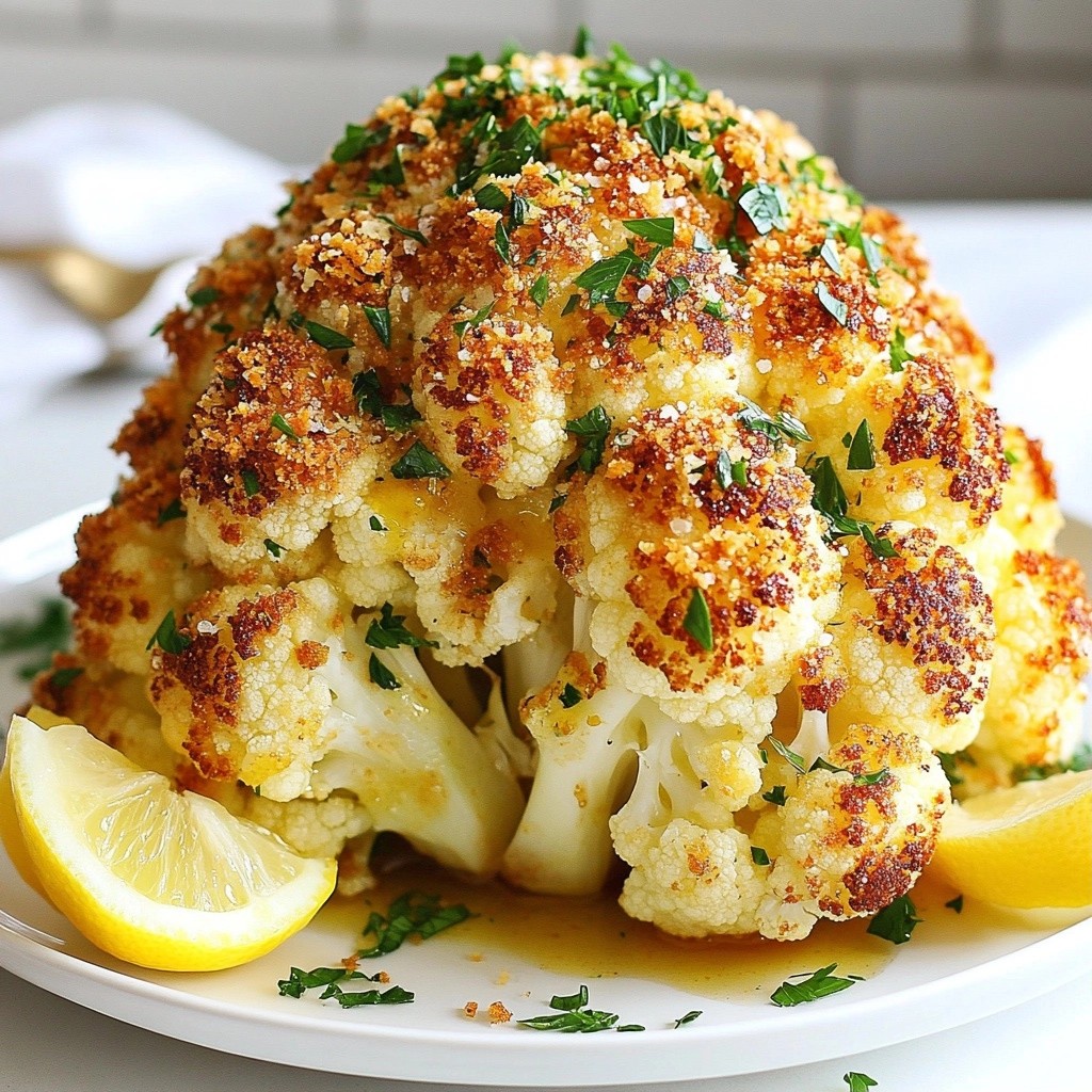 Tender Christmas Herb-Crusted Cauliflower Roast Delight
