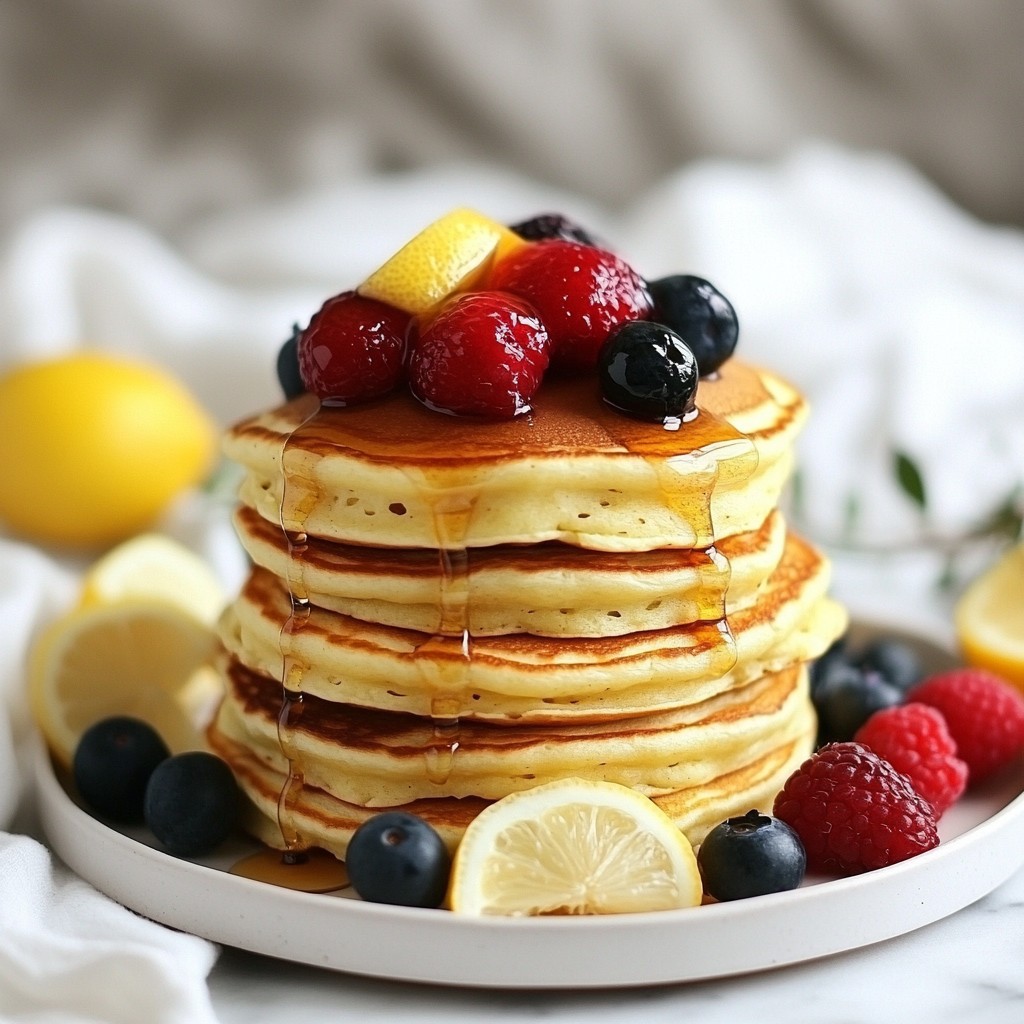 Zesty Easter Lemon Ricotta Pancakes Delightful Dish