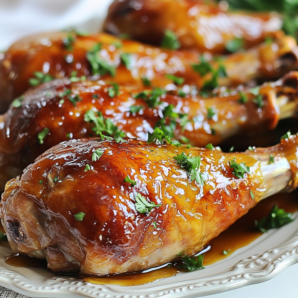Roasted Christmas Honey-Glazed Turkey Legs Delight