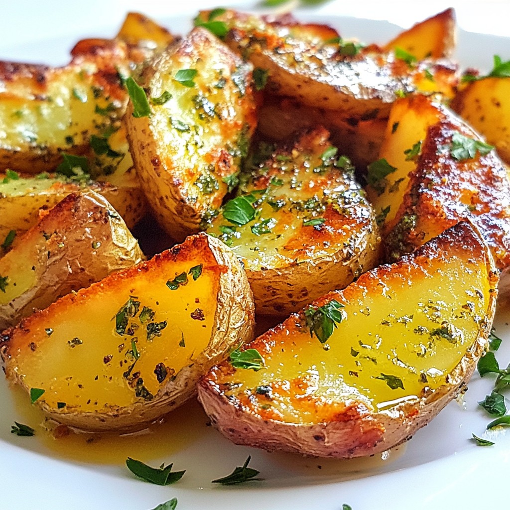 Garlic Herb Roasted Potato Wedges Crunchy Delight