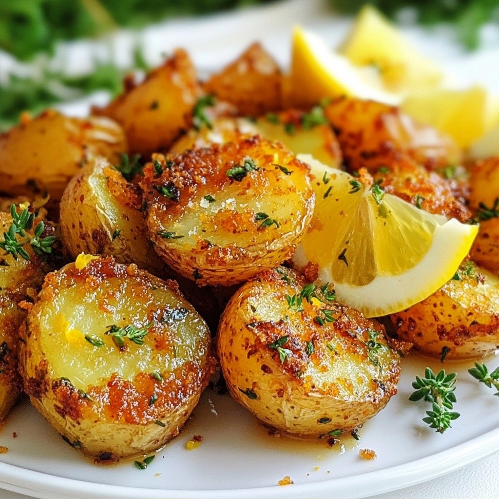 Crispy Christmas Lemon Herb Crusted Potatoes Delight