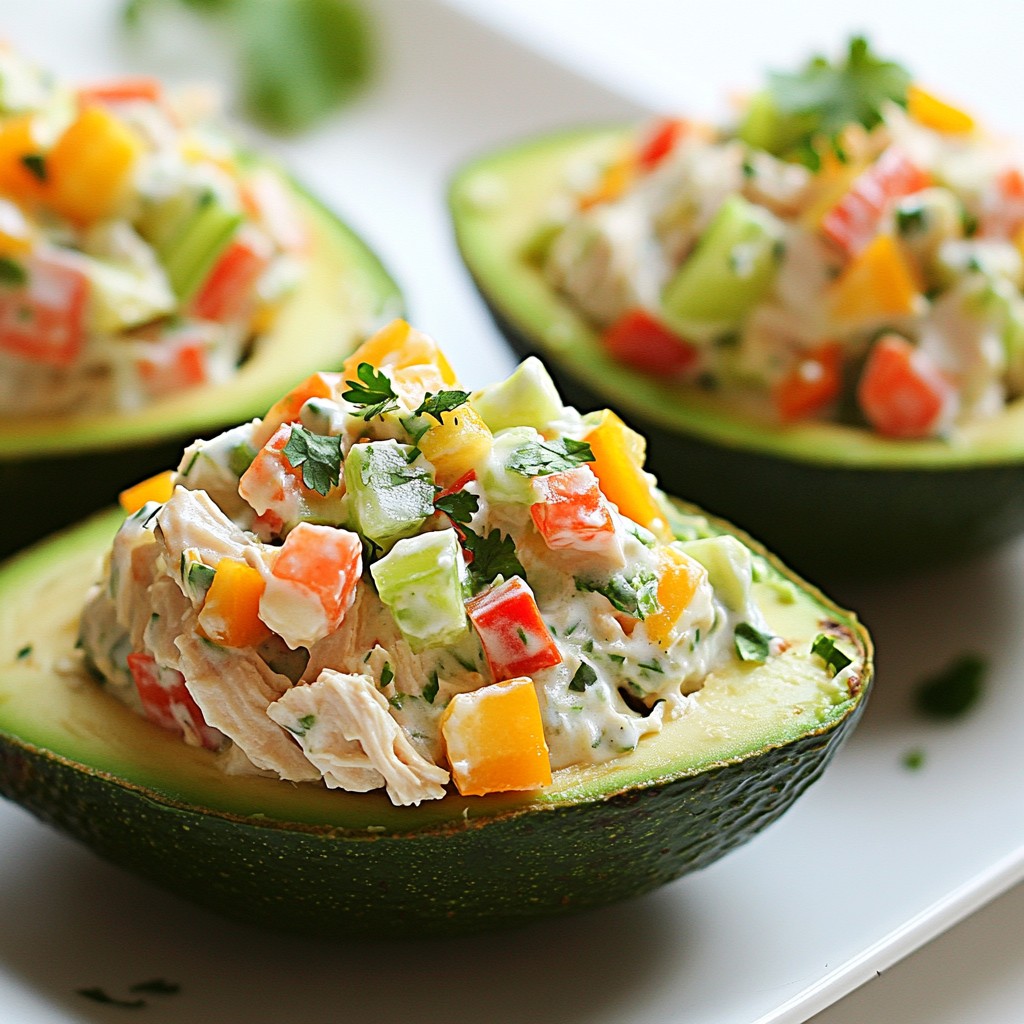 Festive Stuffed Avocado with Chicken Salad Delight