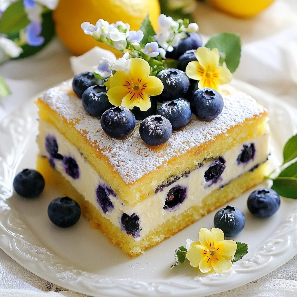 Fluffy Easter Lemon Blueberry Cake Delightful Treat