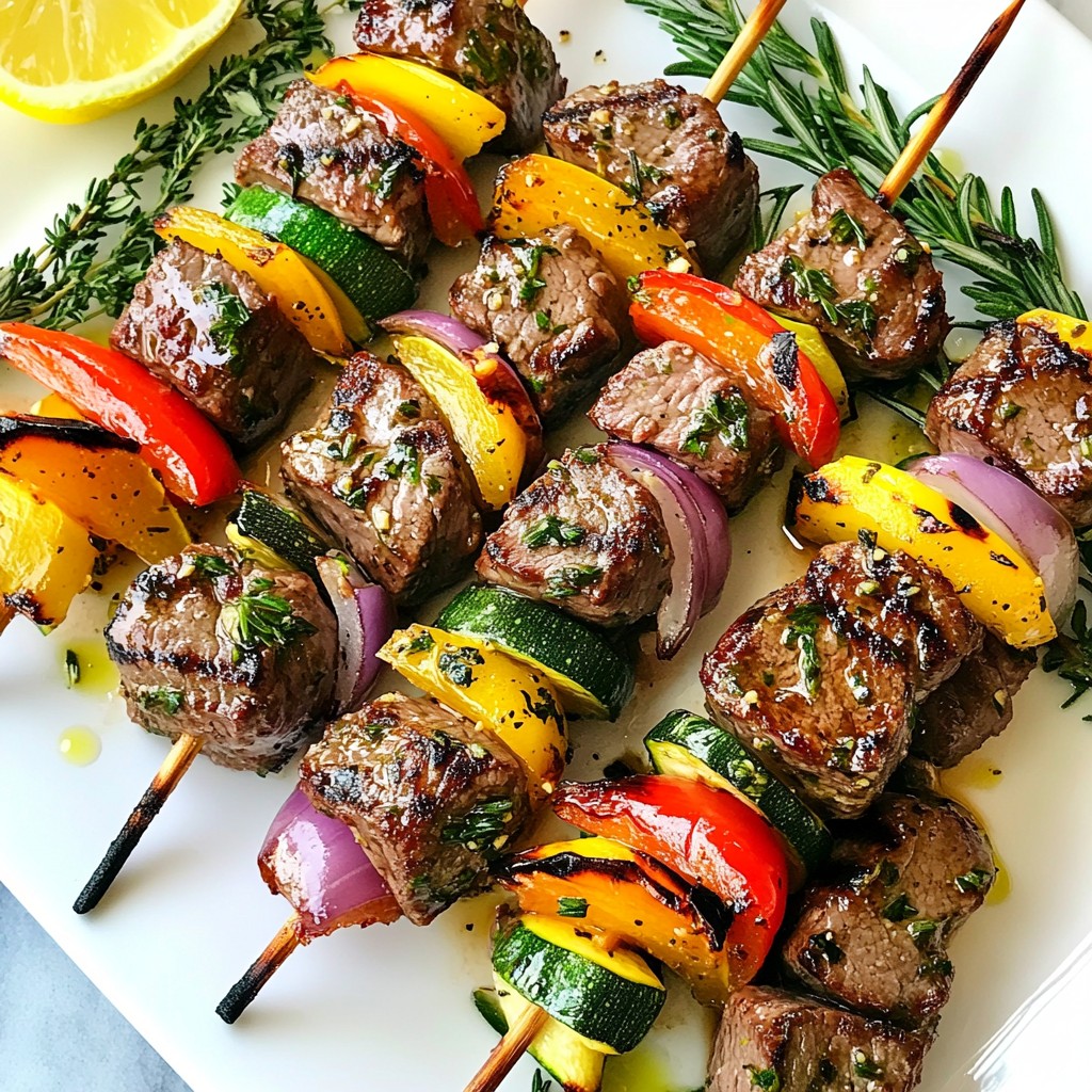 Garlic Herb Steak Kebabs Flavorful Grilling Delight