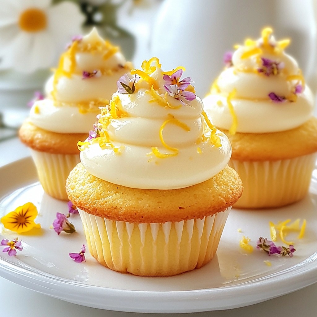 Fluffy Easter Almond Lemon Blossom Cupcakes Recipe