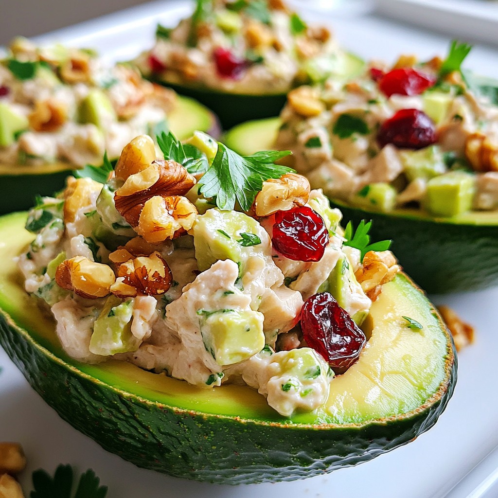 Festive Stuffed Avocado with Chicken Salad Delight