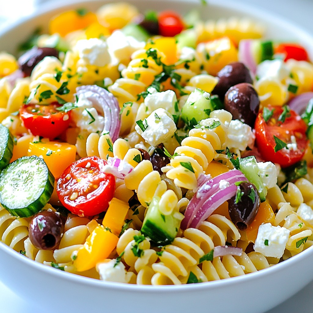 Creamy Mediterranean Pasta Salad Fresh and Flavorful