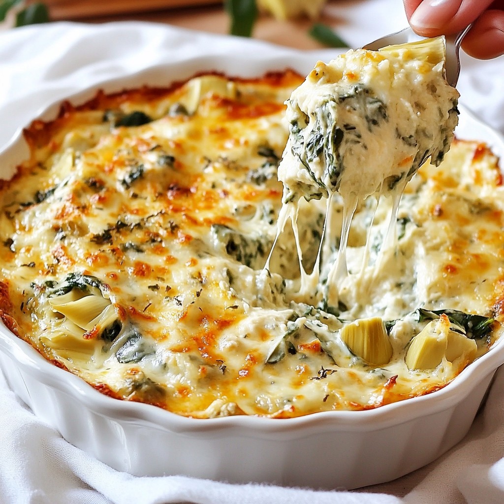 Cheesy Holiday Spinach and Artichoke Dip Delight
