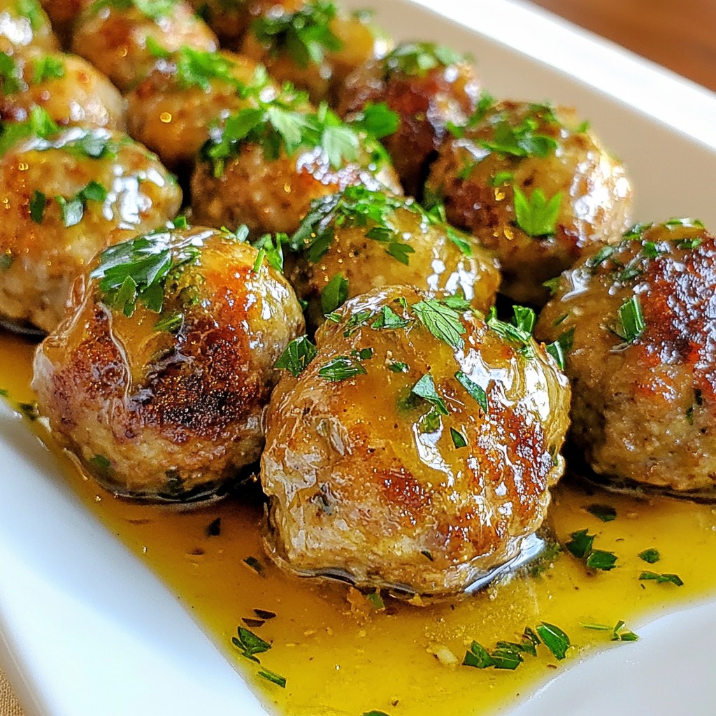 Garlic Butter Chicken Meatballs Juicy and Flavorful Dish