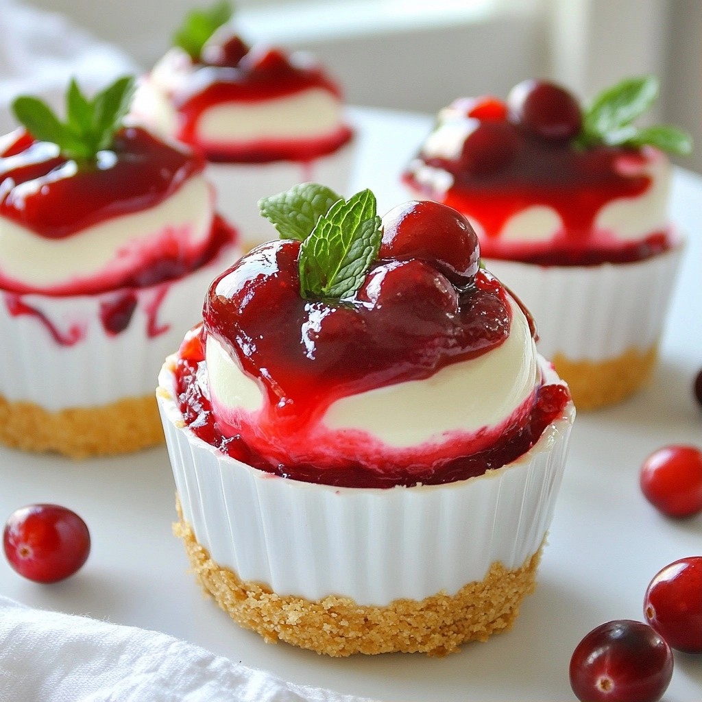 Creamy Holiday Cranberry Cheesecake Cups Delight