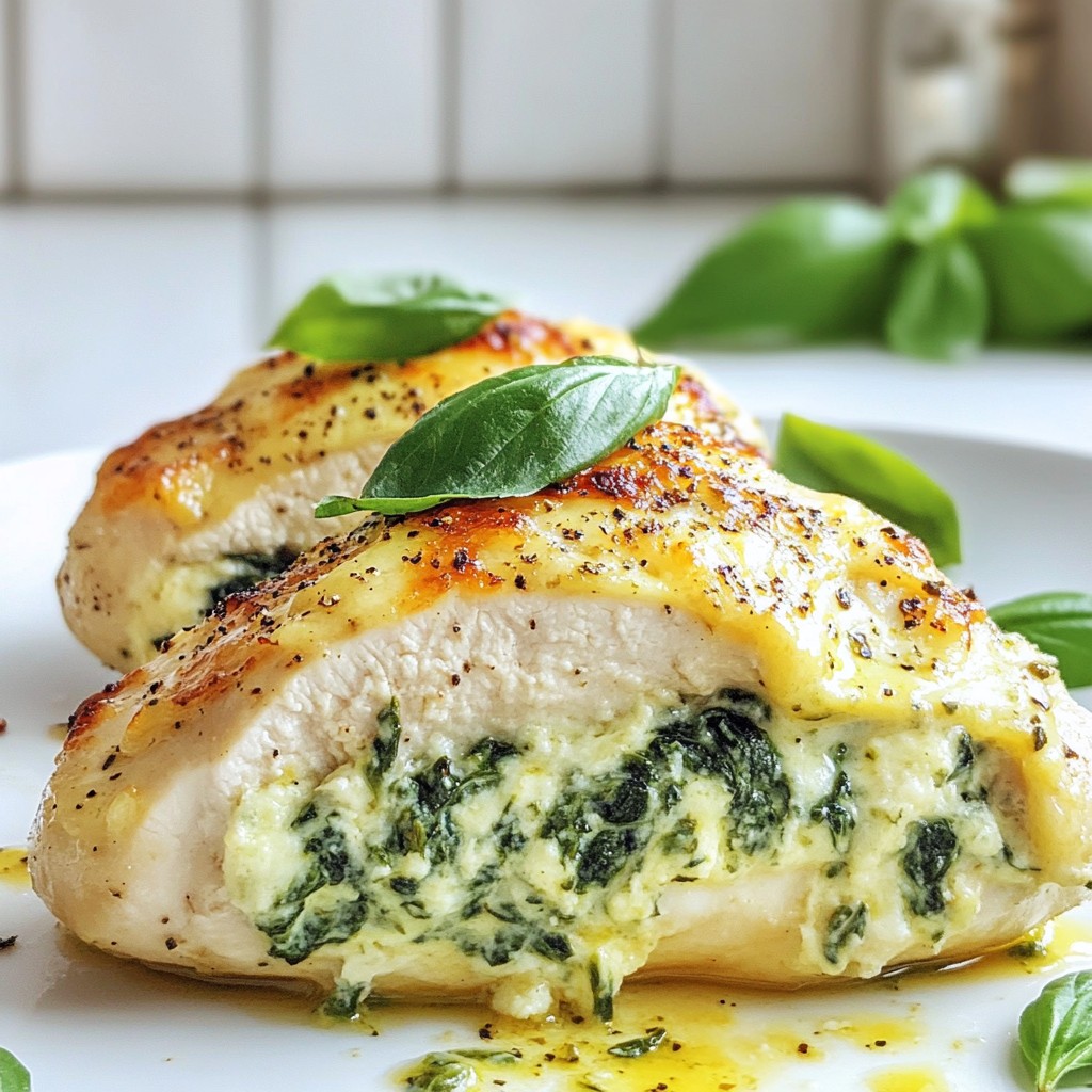 Cheesy Spinach Stuffed Chicken Breast Delight Recipe