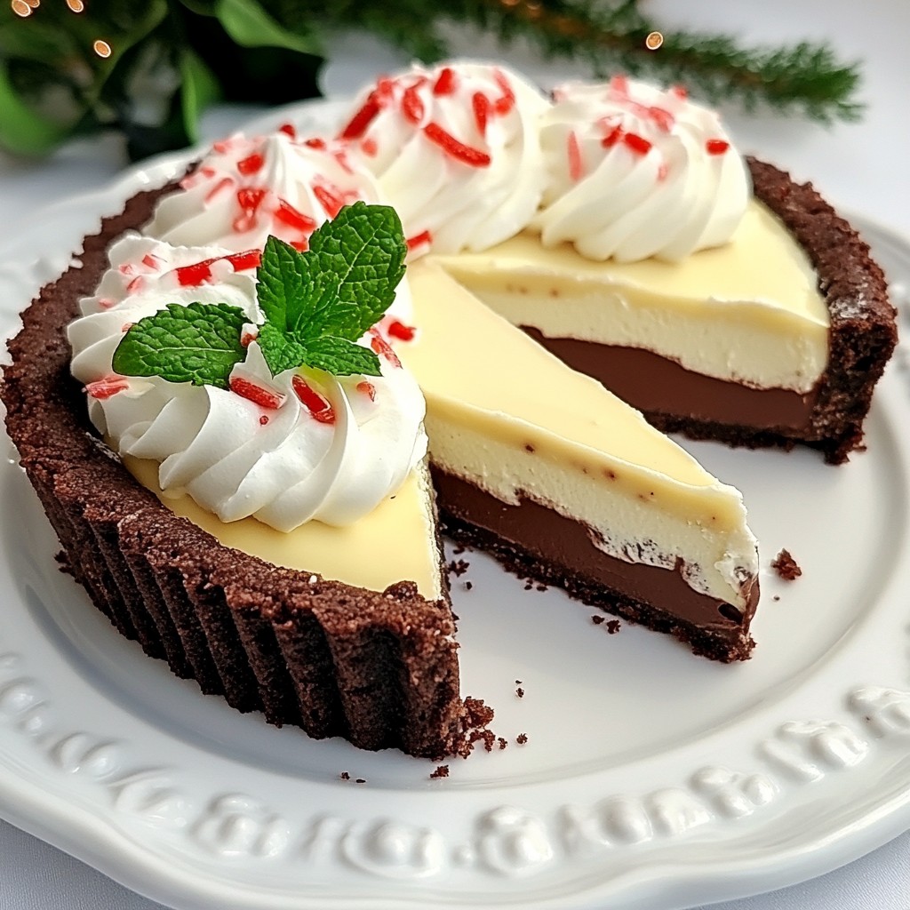 Creamy Holiday Mint Chocolate Truffle Tart Delight