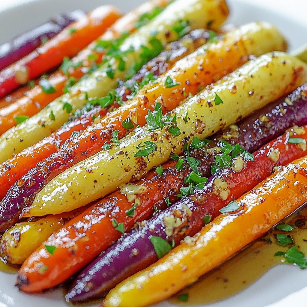 Garlic Herb Roasted Rainbow Carrots Easy Side Dish