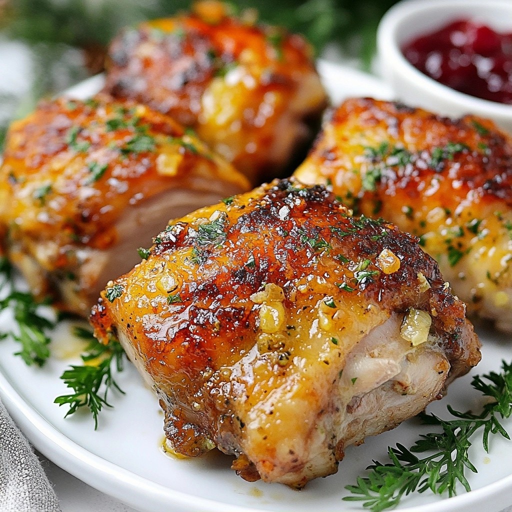 Succulent Christmas Garlic Herb Turkey Thighs Recipe