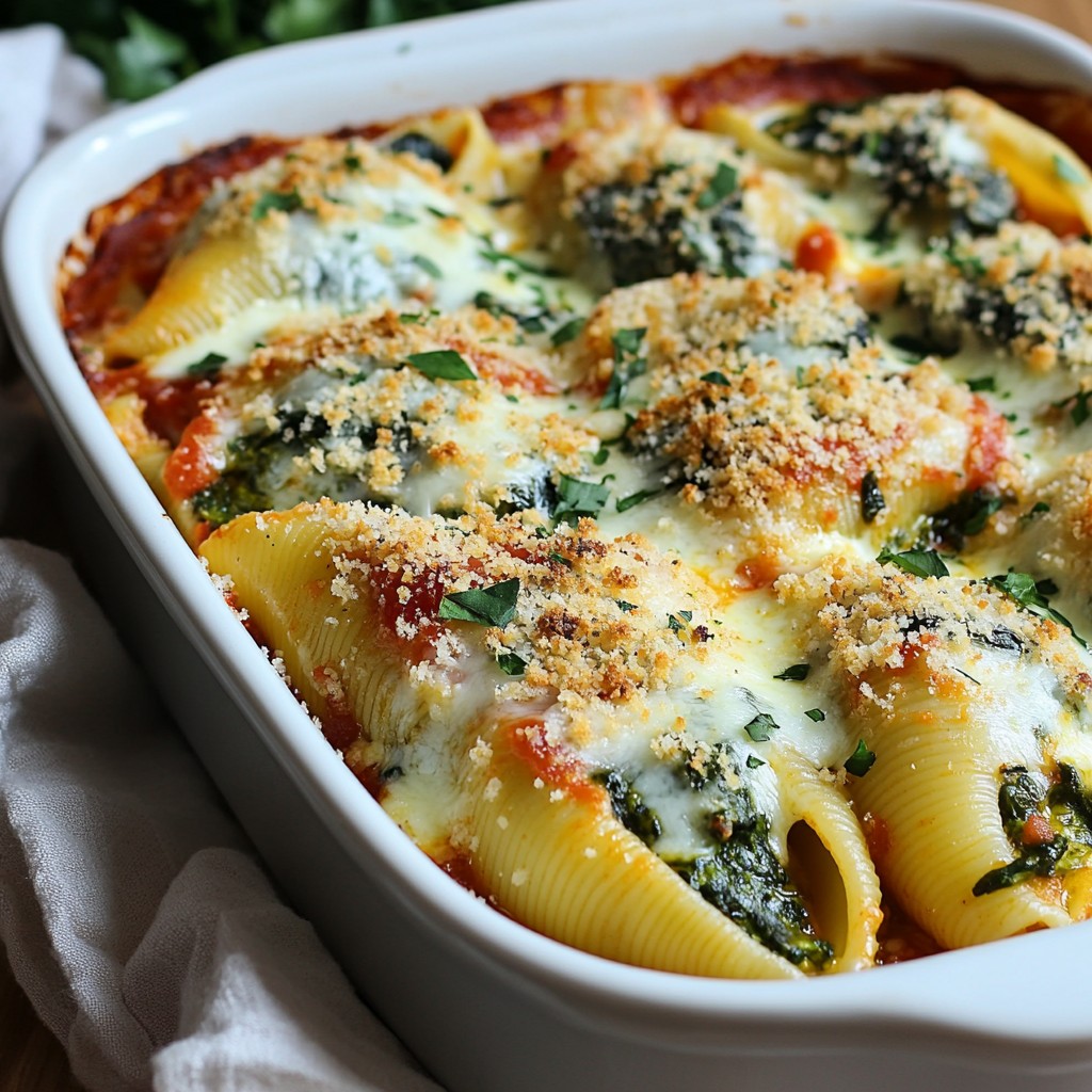 Crispy Holiday Spinach Ricotta Stuffed Shells Recipe