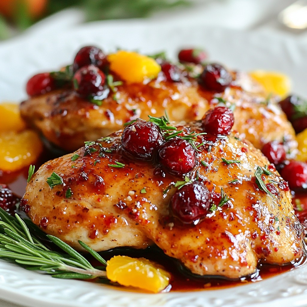Spiced Christmas Cranberry Glazed Chicken Delight