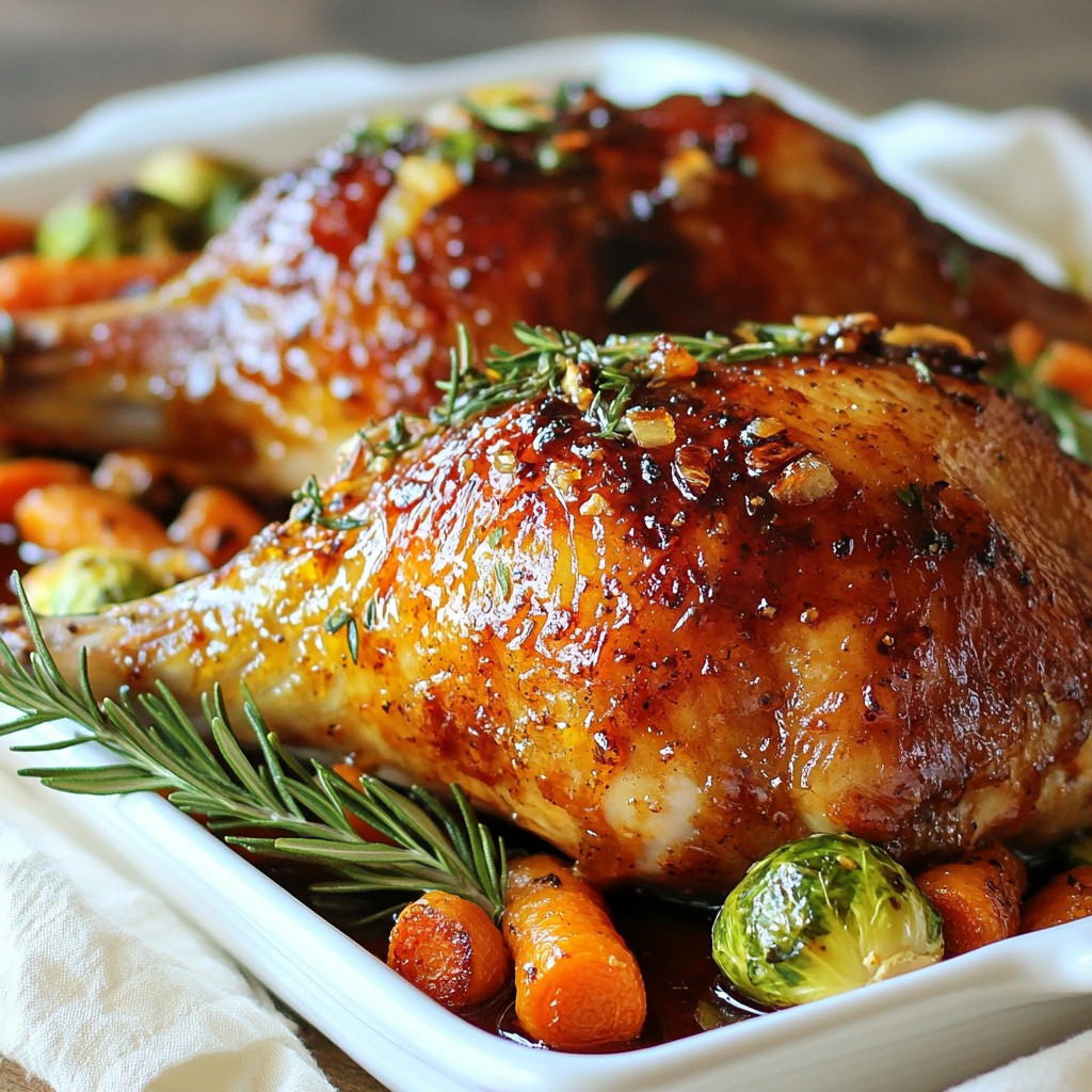 Roasted Christmas Honey-Glazed Turkey Legs Delight
