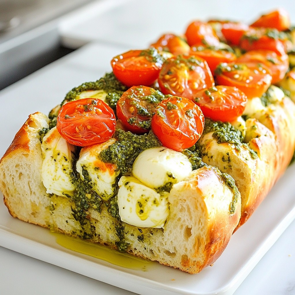 Pesto Mozzarella Stuffed Bread Irresistible Savory Treat