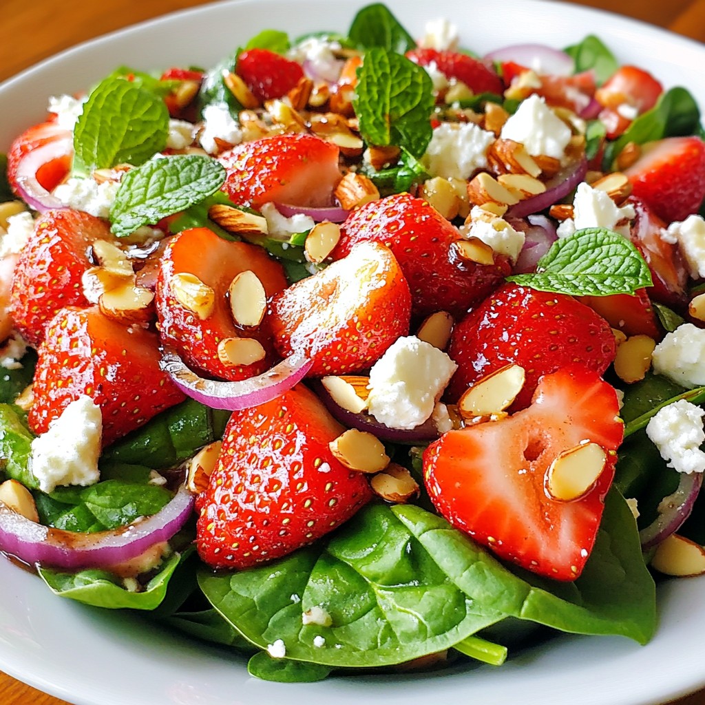 Strawberry Almond Spinach Salad Tasty and Fresh Dish