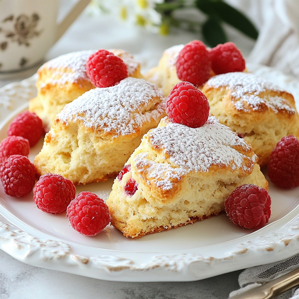 Fluffy Easter Raspberry Vanilla Scones Delightful Treat