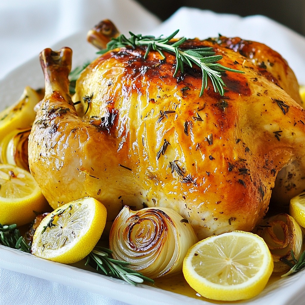 Zesty Christmas Lemon Herb Roast Chicken Delight