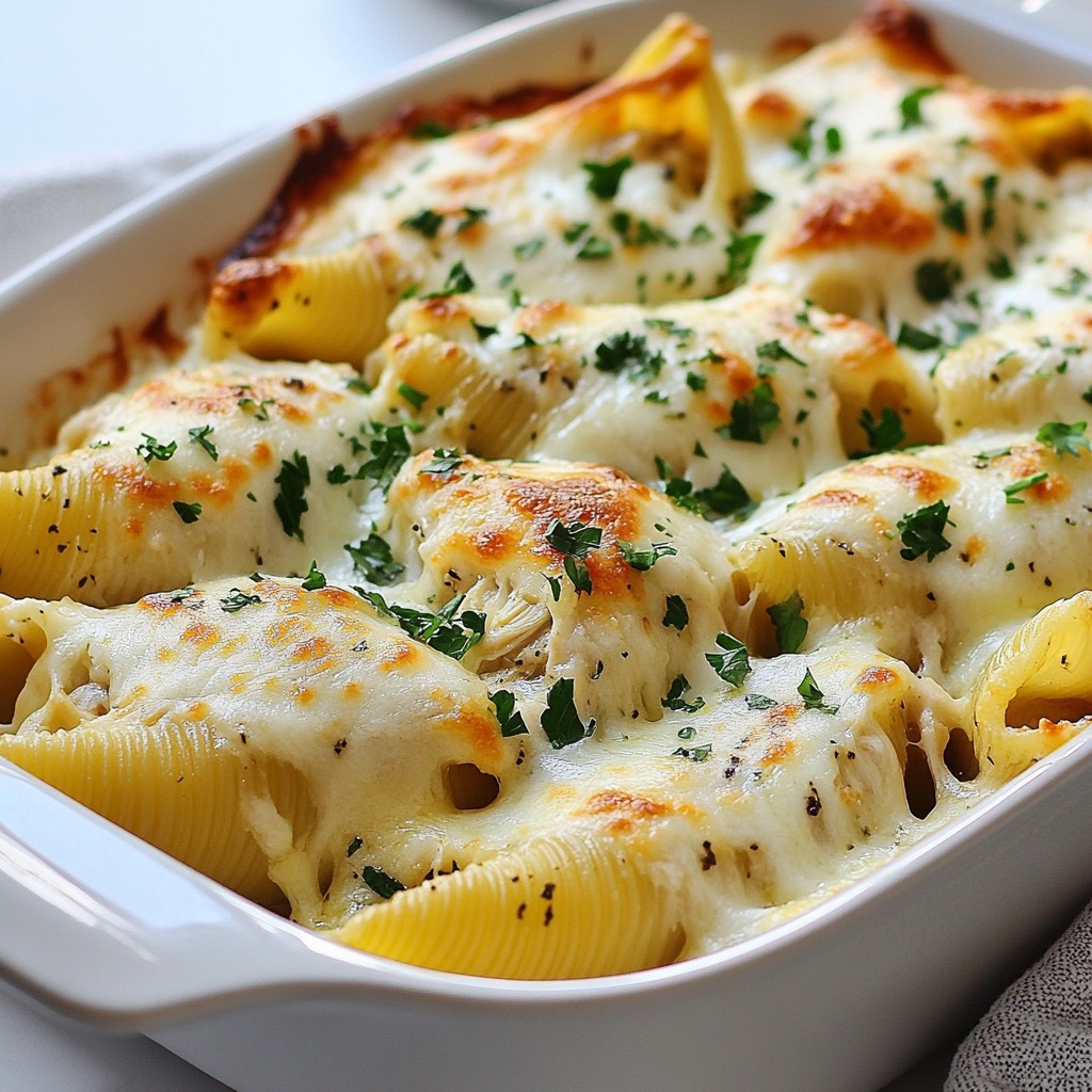 Chicken Alfredo Stuffed Shells Flavorful and Rich Meal
